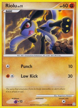 Riolu 117  - Reverse Holofoil Legends Awakened - Common