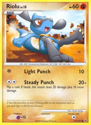 Riolu 091  - Reverse Holofoil Platinum - Common