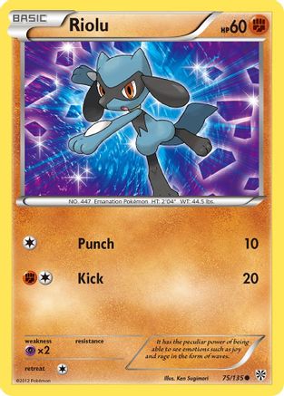 Riolu (75) (75) 075  - Reverse Holofoil Plasma Storm - Common