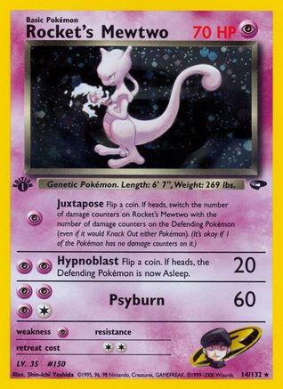 Rocket's Mewtwo  - 1st Edition Holofoil Gym Challenge - Holo Rare