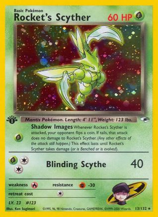 Rocket's Scyther 013  - 1st Edition Holofoil Gym Heroes - Holo Rare