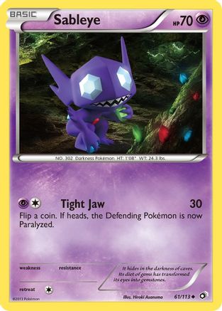 Sableye  - Reverse Holofoil Legendary Treasures - Uncommon