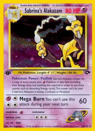 Sabrina's Alakazam 016  - 1st Edition Holofoil Gym Challenge - Holo Rare