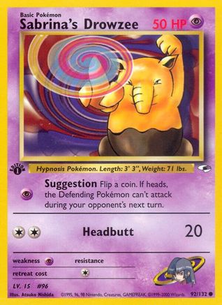 Sabrina's Drowzee 092  - 1st Edition Gym Heroes - Common