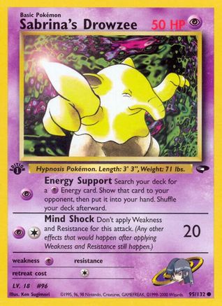 Sabrina's Drowzee 095  - 1st Edition Gym Challenge - Common