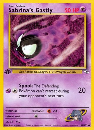 Sabrina's Gastly 093  - 1st Edition Gym Heroes - Common