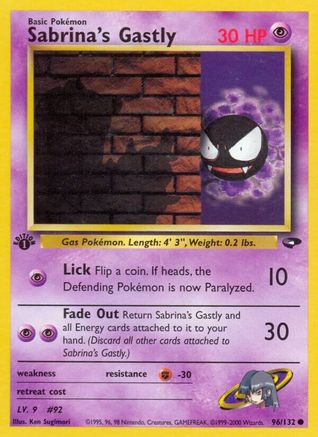 Sabrina's Gastly (96) (96) 096  - 1st Edition Gym Challenge - Common