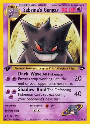Sabrina's Gengar 029  - 1st Edition Gym Challenge - Rare
