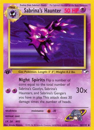Sabrina's Haunter 058  - 1st Edition Gym Heroes - Uncommon