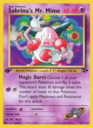 Sabrina's Mr. Mime 059  - 1st Edition Gym Challenge - Uncommon