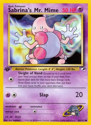 Sabrina's Mr. Mime 094  - 1st Edition Gym Heroes - Common