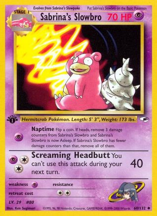 Sabrina's Slowbro 060  - 1st Edition Gym Heroes - Uncommon