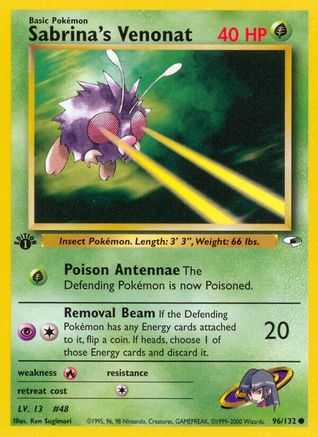 Sabrina's Venonat 096  - 1st Edition Gym Heroes - Common