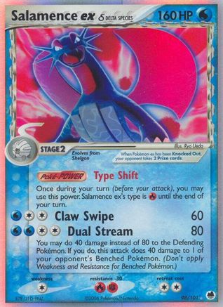 Salamence ex (Delta Species)  - Holofoil Dragon Frontiers - Ultra Rare