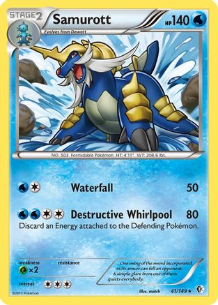Samurott  - Reverse Holofoil Boundaries Crossed - Holo Rare