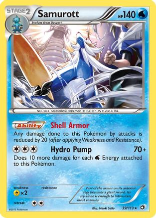 Samurott 039/113  - Holofoil Legendary Treasures - Holo Rare