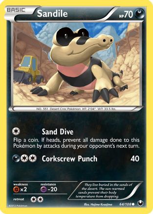 Sandile  - Reverse Holofoil Dark Explorers - Common