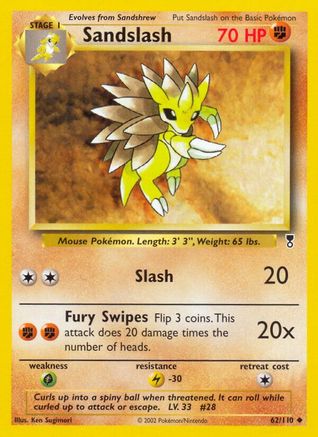 Sandslash  - Reverse Holofoil Legendary Collection - Uncommon