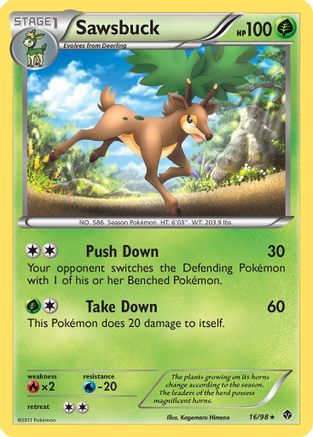 Sawsbuck  - Reverse Holofoil Emerging Powers - Rare