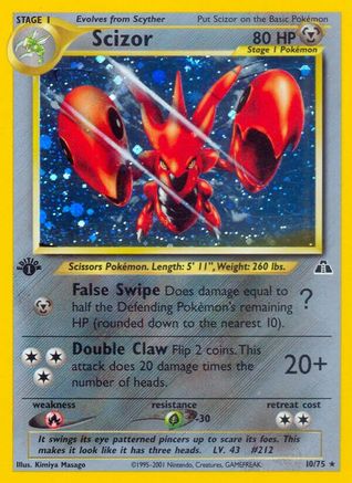 Scizor (10)  - 1st Edition Holofoil Neo Discovery - Holo Rare