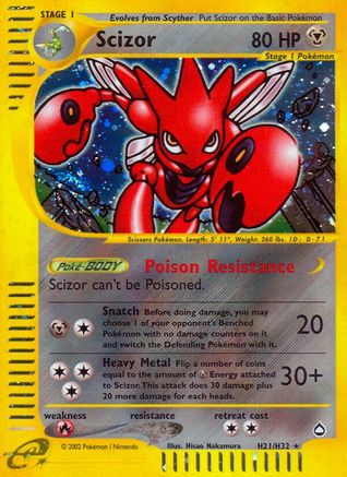 Scizor (H21)  - Holofoil Aquapolis - Holo Rare
