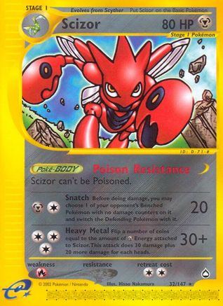 Scizor  - Reverse Holofoil Aquapolis - Rare