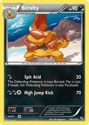 Scrafty  - Reverse Holofoil Black and White - Rare