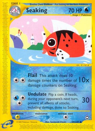 Seaking  - Reverse Holofoil Aquapolis - Uncommon