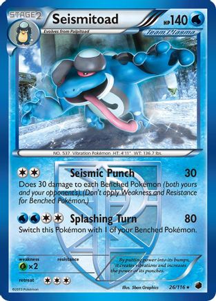 Seismitoad (Team Plasma) 026  - Reverse Holofoil Plasma Freeze - Rare