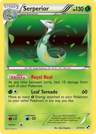 Serperior (6) (6) 006  - Reverse Holofoil Black and White - Holo Rare