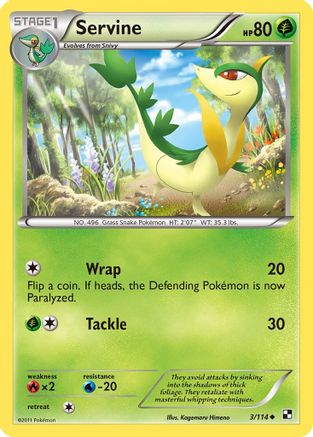 Servine (3) (3) 003  - Reverse Holofoil Black and White - Uncommon