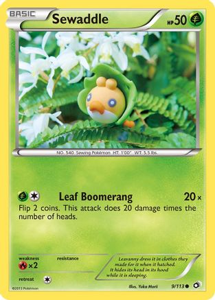 Sewaddle (9) (9) 009  - Reverse Holofoil Legendary Treasures - Common