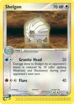 Shelgon - 42/97/097  - Reverse Holofoil Dragon - Uncommon