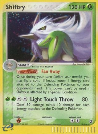 Shiftry - 12/100/100  - Holofoil Sandstorm - Holo Rare