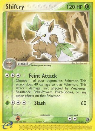 Shiftry - 22/100/100  - Reverse Holofoil Sandstorm - Rare