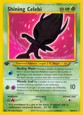 Shining Celebi  - 1st Edition Holofoil Neo Destiny - Secret Rare
