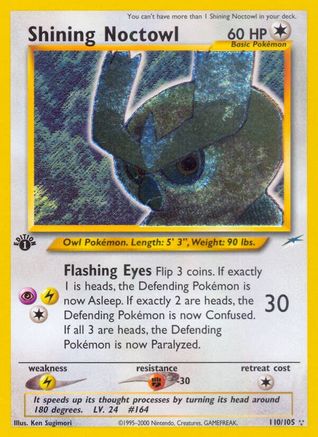 Shining Noctowl  - 1st Edition Holofoil Neo Destiny - Secret Rare