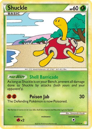 Shuckle 011  - Holofoil HeartGold SoulSilver - Holo Rare