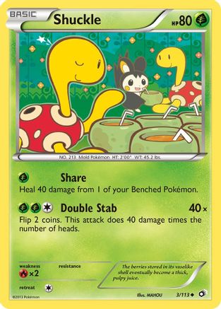 Shuckle 003  - Reverse Holofoil Legendary Treasures - Uncommon