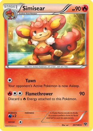 Simisear  - Reverse Holofoil XY Base Set - Rare