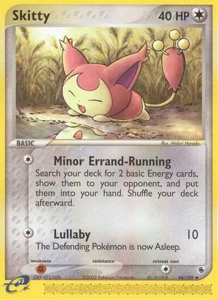 Skitty - 44/109/109  - Reverse Holofoil Ruby and Sapphire - Uncommon