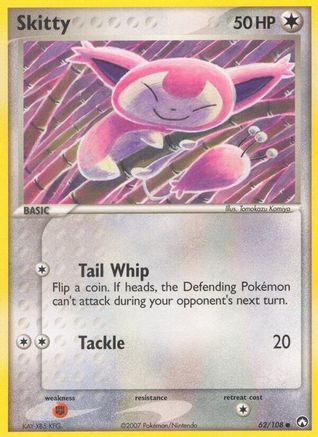 Skitty 062  - Reverse Holofoil Power Keepers - Common