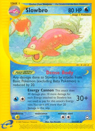 Slowbro  - Reverse Holofoil Aquapolis - Rare
