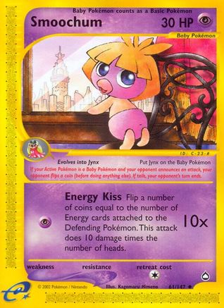 Smoochum  - Reverse Holofoil Aquapolis - Uncommon