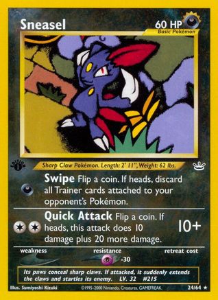 Sneasel 024/64  - 1st Edition Neo Revelation - Rare