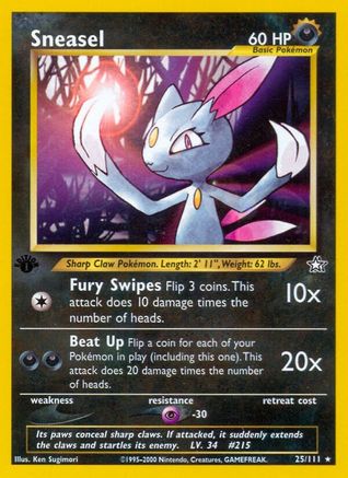Sneasel 025  - 1st Edition Neo Genesis - Rare
