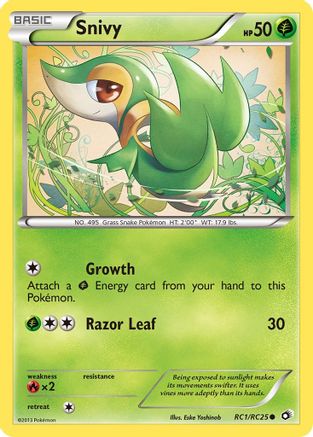 Snivy RC1  - Holofoil Legendary Treasures Radiant Collection - Common