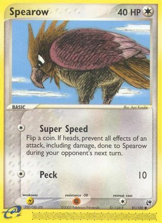 Spearow 081/100  - Reverse Holofoil Sandstorm - Common