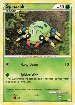 Spinarak 083  HeartGold SoulSilver - Common