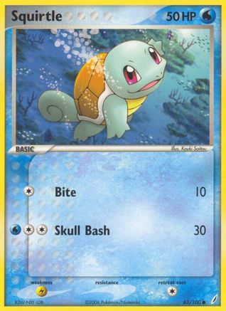 Squirtle 063/100  - Reverse Holofoil Crystal Guardians - Common